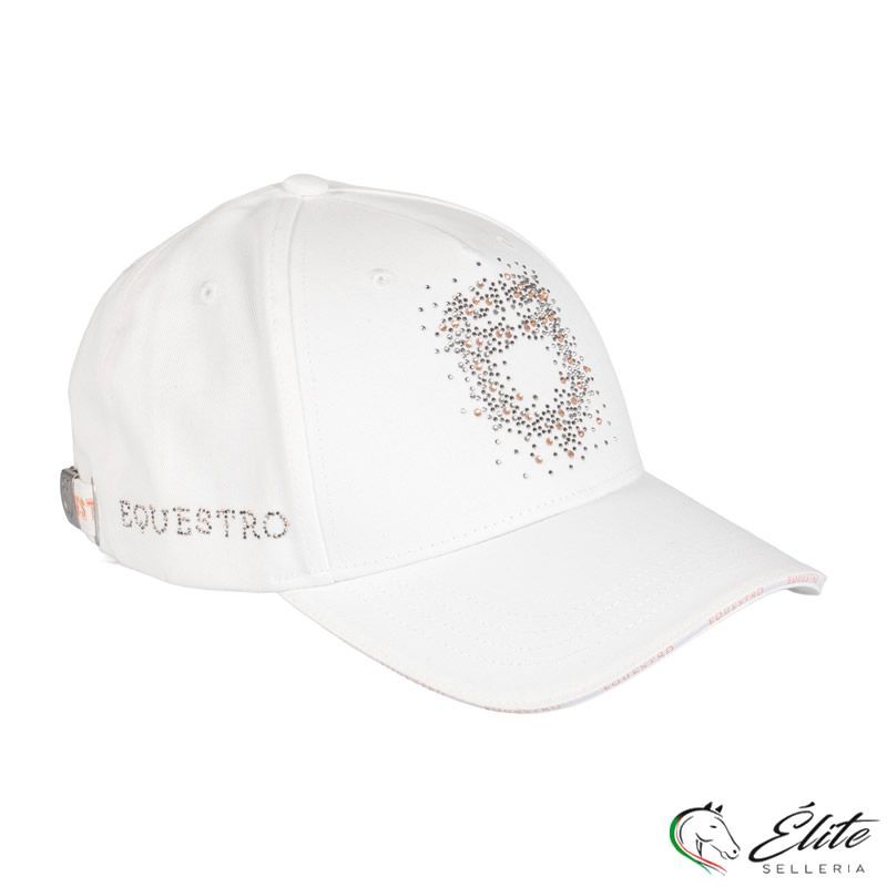 Monta inglese, Abbigliamento, Accessori - vendita online Cappello baseball con logo in strass bianco - marca: Equestro - Selleria Élite del cavallo - Palermo - Sicilia- Italia