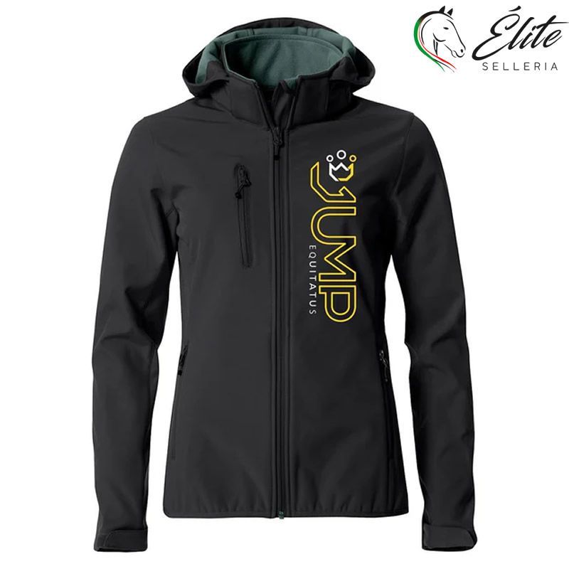 Vendita online SOFTSHELL JUMP NERO CON CAPPUCCIO 2024 - Selleria Élite del cavallo - Palermo - Sicilia- Italia