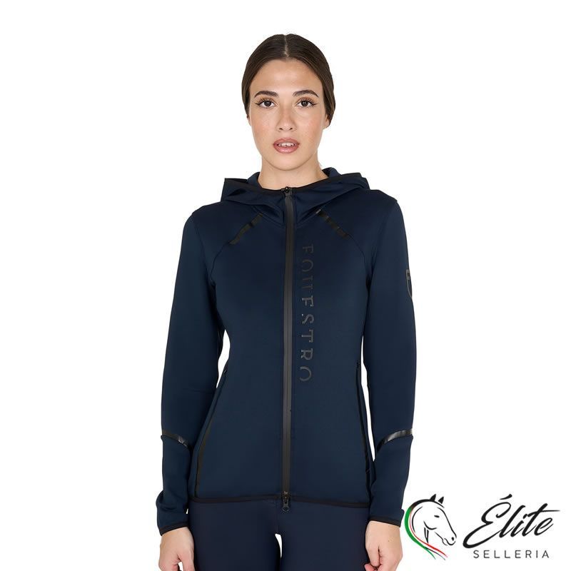 Monta inglese, Abbigliamento, Felpe e Softshell - vendita online FELPA TECNICA DA DONNA IN JERSEY CON ZIP BLU NAVY M - marca: Equestro - Selleria Élite del cavallo - Palermo - Sicilia- Italia