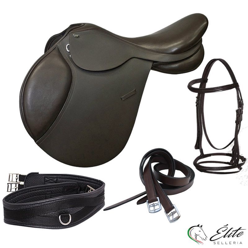 Monta inglese, Selle inglesi, Selle da salto - vendita online KIT SELLA SALTO OSTACOLI IN CUOIO - marca: Sartore - Selleria Élite del cavallo - Palermo - Sicilia- Italia