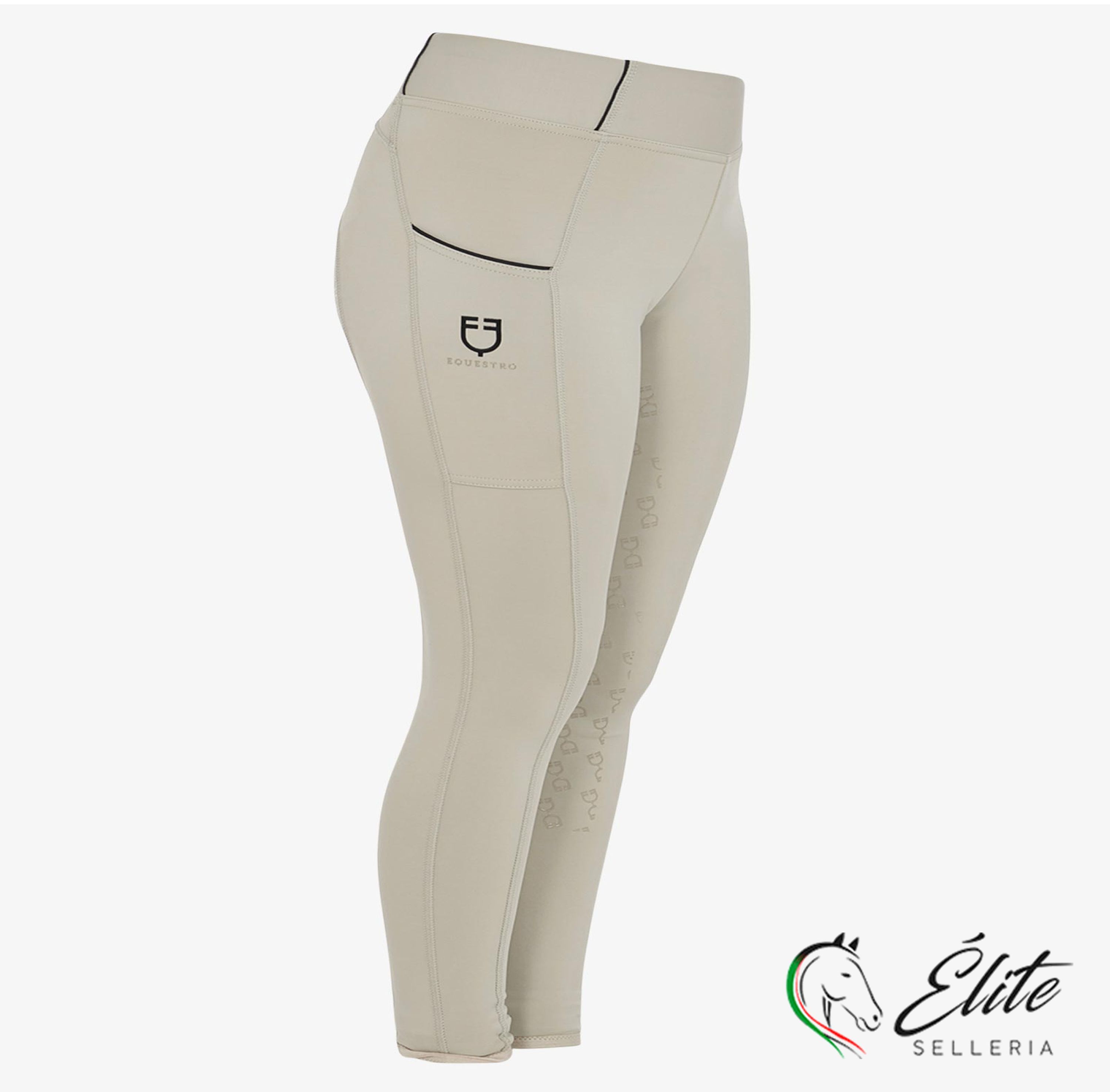 Monta inglese, Abbigliamento, Pantaloni e Leggings - vendita online LEGGINGS JUNIOR GRIP CON LOGO - marca: Equestro - Selleria Élite del cavallo - Palermo - Sicilia- Italia