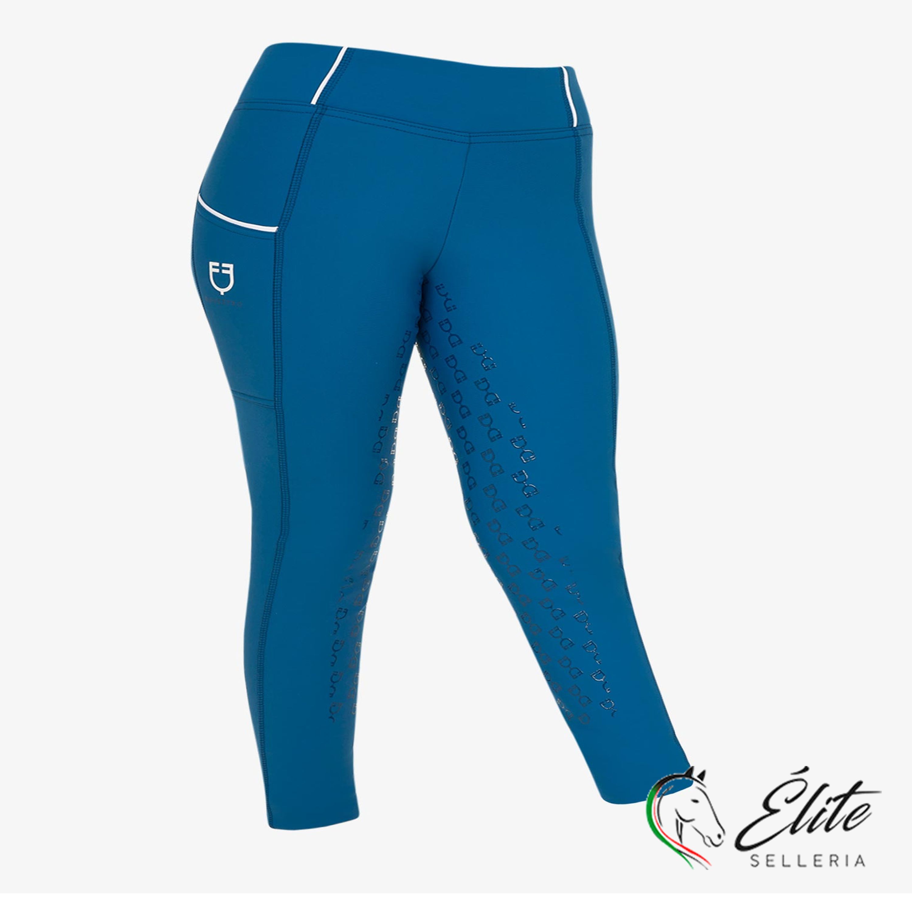Monta inglese, Abbigliamento, Pantaloni e Leggings - vendita online LEGGINGS JUNIOR GRIP CON LOGO - marca: Equestro - Selleria Élite del cavallo - Palermo - Sicilia- Italia