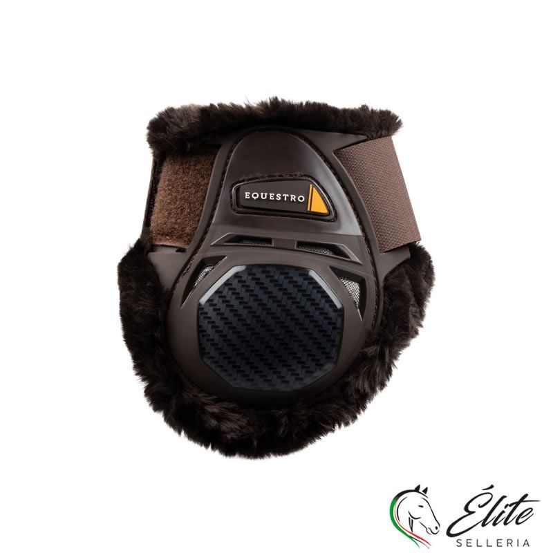 Monta inglese, Protezioni, Paranocche - vendita online PARANOCCHE SPIDER MAN CON PELLE DI PECORA SINTETICA MARRONE - 20% - marca: Equestro - Selleria Élite del cavallo - Palermo - Sicilia- Italia