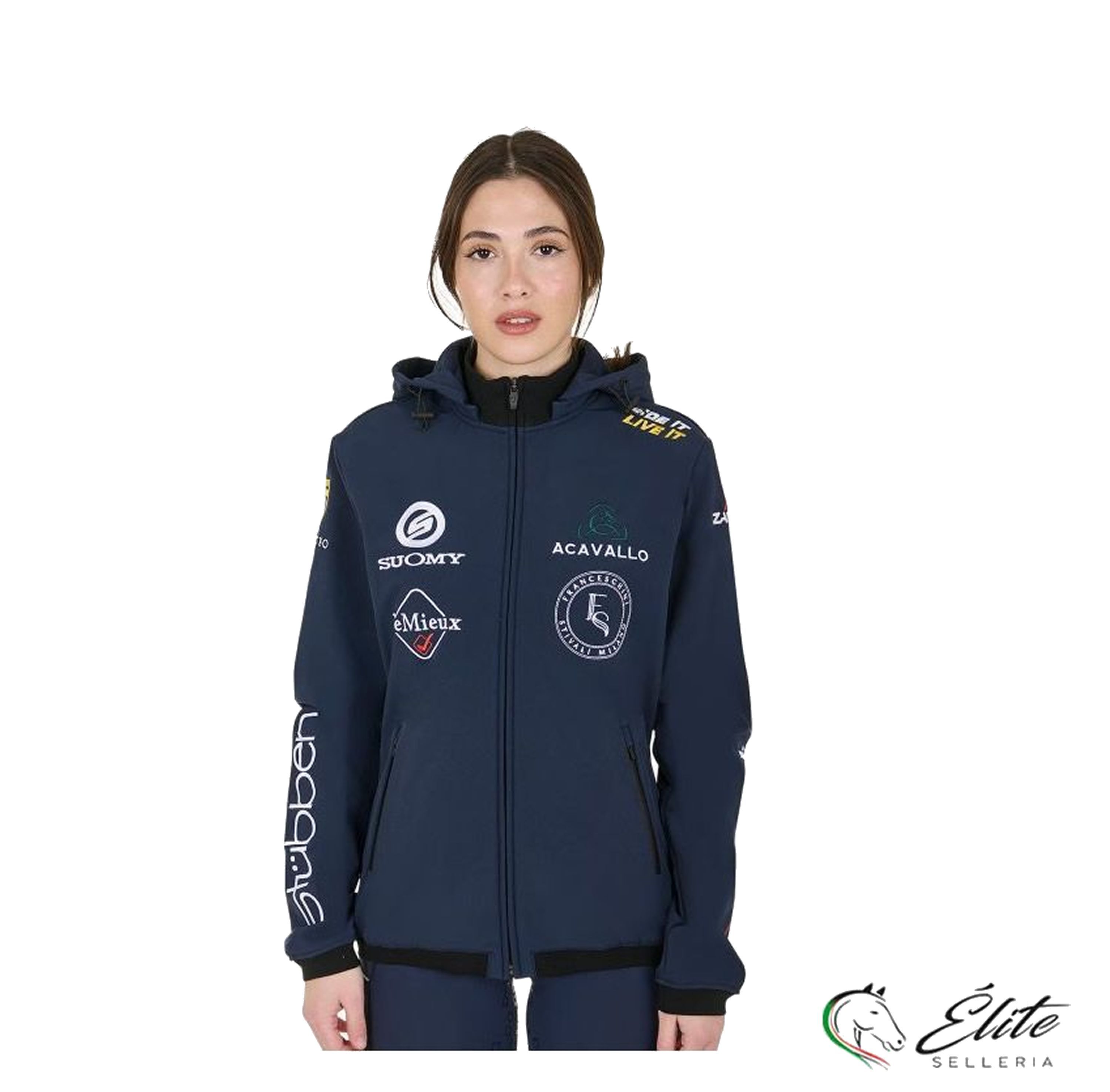 Monta inglese, Abbigliamento, Felpe e Softshell - vendita online SOFTSHELL DONNA MULTILOGO NEW STYLE - marca: Amahorse - Selleria Élite del cavallo - Palermo - Sicilia- Italia