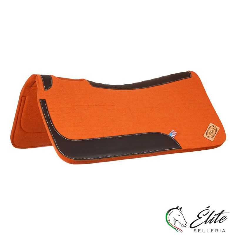 Monta western, Sottosella Western - vendita online SOTTOSELLA WESTERN IN FELTRO CON RINFORZI IN PELLE 32"X32" ARANCIONE - 20 % - marca: Pool's - Selleria Élite del cavallo - Palermo - Sicilia- Italia