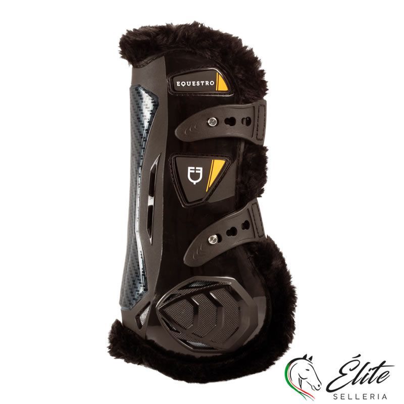 Monta inglese, Protezioni, Paratendini - vendita online PARATENDINI ANATOMICI SPIDER MAN CON PELLE DI PECORA SINTETICA MARRONE - 20% - marca: Equestro - Selleria Élite del cavallo - Palermo - Sicilia- Italia