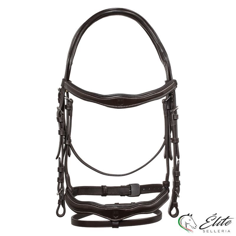 Monta inglese, Testiere - vendita online TESTIERA ANATOMICA EQUESTRO MARRONE - marca: Equestro - Selleria Élite del cavallo - Palermo - Sicilia- Italia