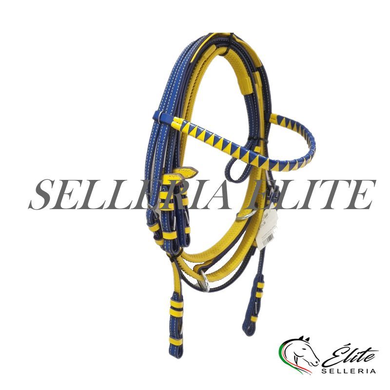 TESTIERA DA GALLOPPO GIALLO BLU